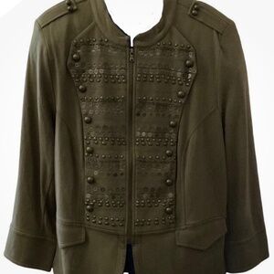 NWT Women’s Olive Military-Style Jacket 3X